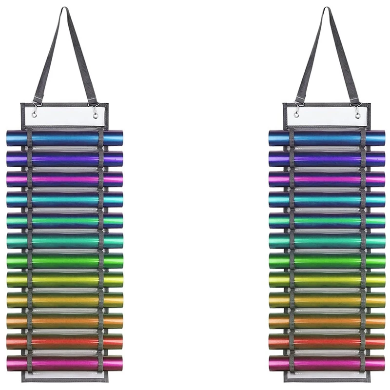 

New-2X Vinyl Storage Rack, 12 Holes Vinyl Organizers Vinyl Roll Holder, For Vinyl Sheets/Heat Transfer Paper/Design Drawings