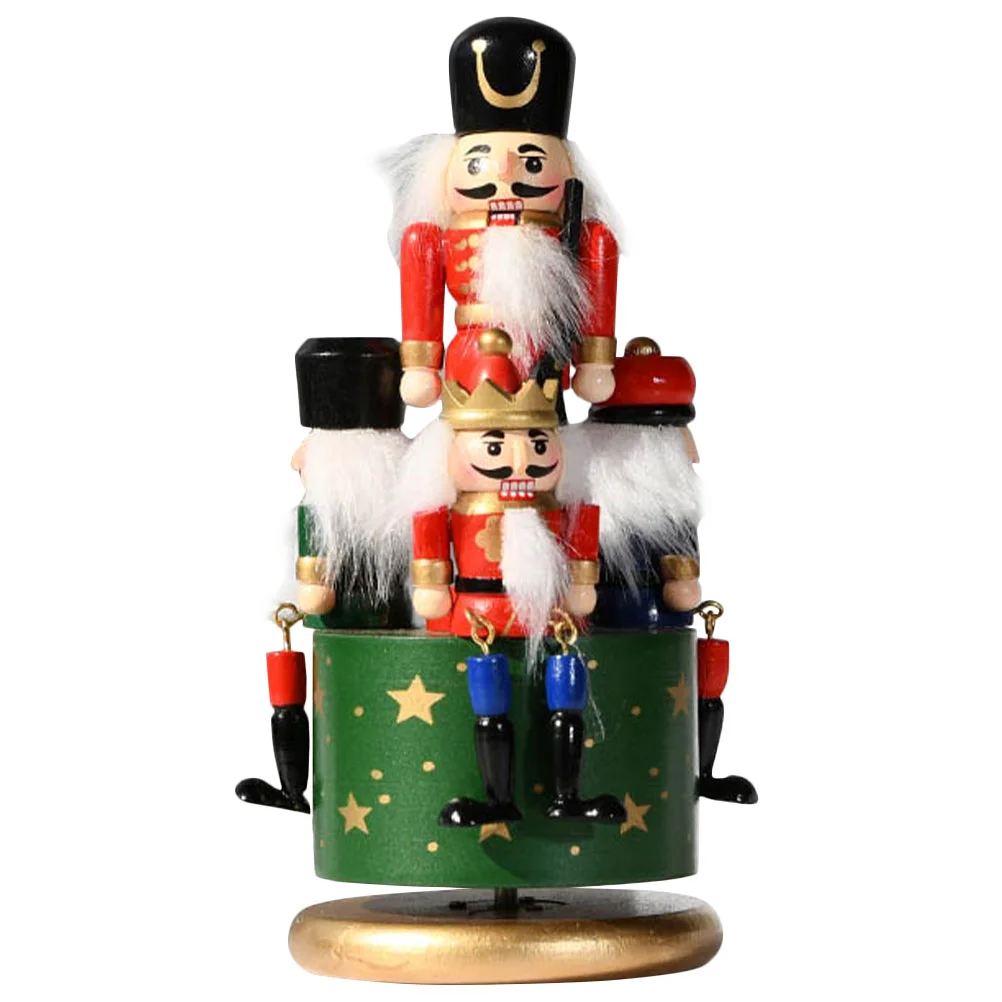 

Nutcracker Sound Box Decor Xmas Gift Home Accents Wood Adorn Christmas Musical Adornment