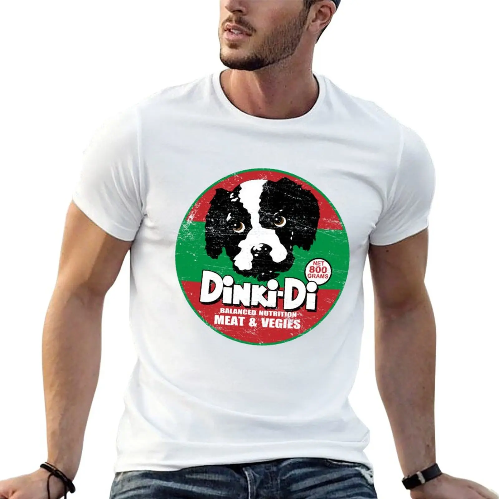 Фото Футболка Dinki Di Dog Food, мужская футболка класса люкс, хлопковая футболка с рисунком аниме, футболка №1