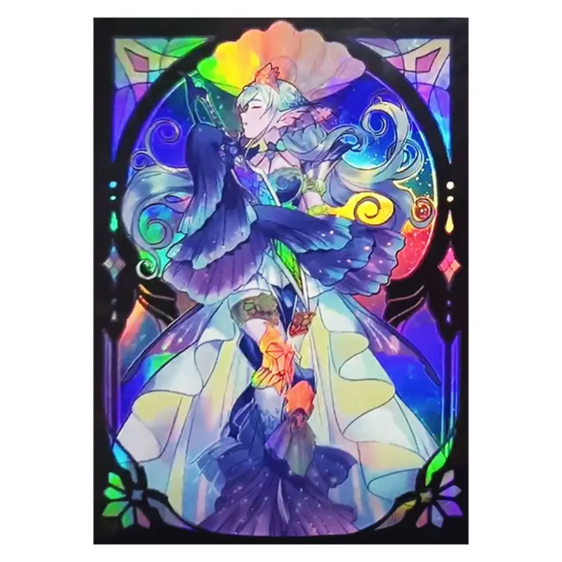 

63x90mm 50PCS Holographic Sleeves YUGIOH Card Sleeves Illustration Anime Protector Card Cover for Board Games Trading Cards