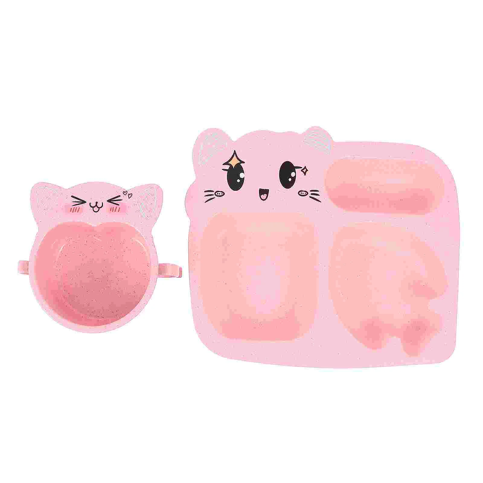 

Plate Kids Plates Kid Children Tableware Dinnerfeeding Cartoon Child Divided Straw Dish Toddler Wheat Skidproof Cup Baby Water
