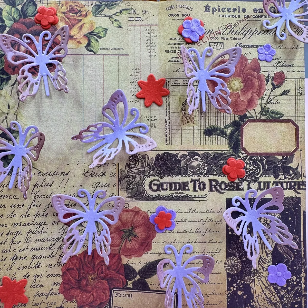 1 шт. металлический штамп с десятью бабочками для изготовления карточек