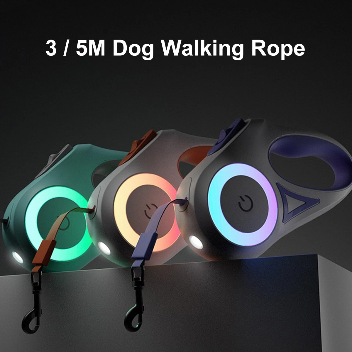 

Ручной поводок для собак, многоразовый автоматический выдвижной поводок для дрессировки собак со светодиодной подсветкой