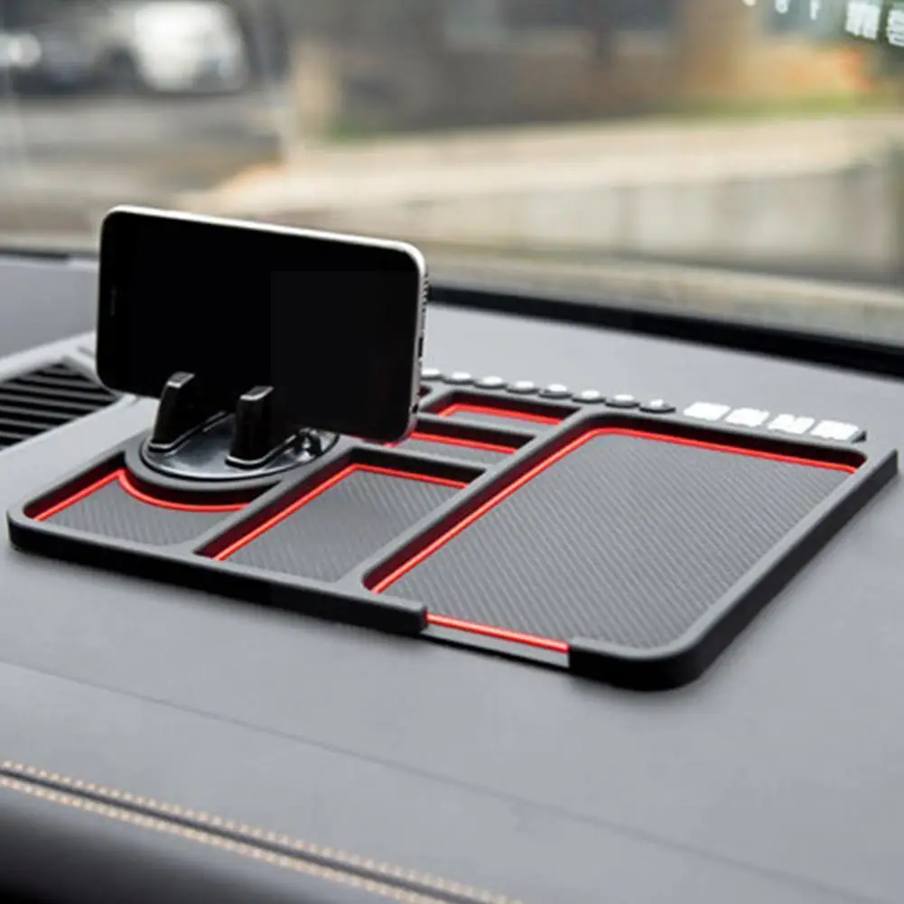 

Auto Phone Holder Car Dashboard Anti-slip Mat Pvc Cushion for Cellphone Bracket Coin Card Storage Temporary Parking Number N2C1