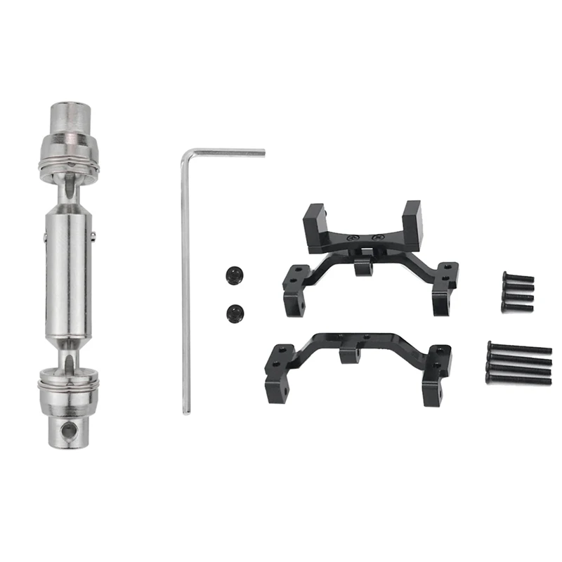 

2 Set RC Car Part:1 Set Upgrade Metal CVD Drive Shaft & 1 Set Metal Pull Rod Base Seat Axle Up Servo Bracket Mount