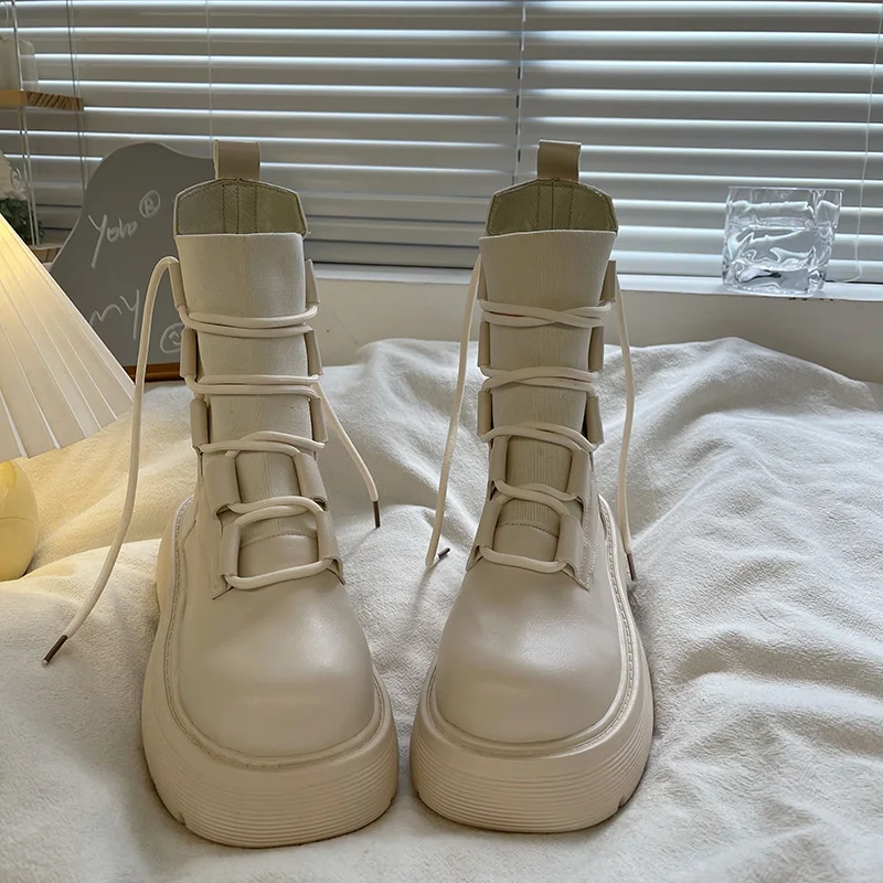 

Женские резиновые ботинки со шнуровкой, зимняя обувь Челси с круглым носком, женские ботинки-женские ботинки «лолита» на низком каблуке, Rock ...