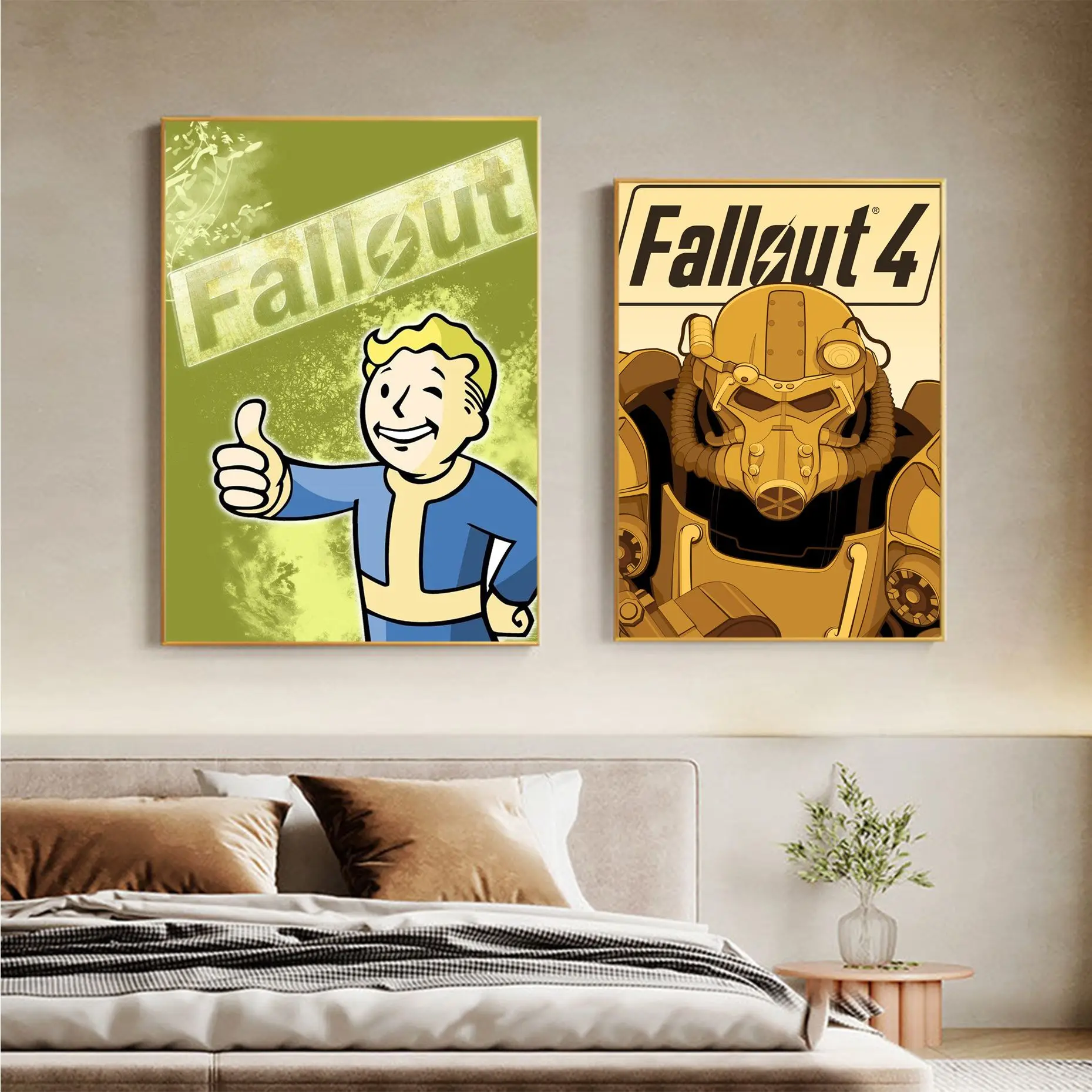 Fallout Game Movie Sticky Posters Fancy Wall Sticker For Living Room Bar Decoration Kawaii Room Decor