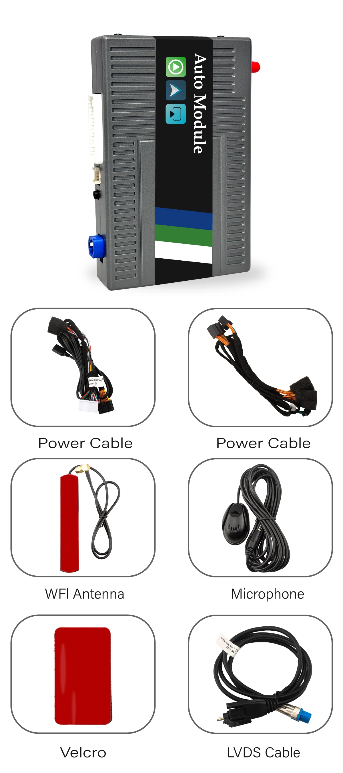 

2в1 проводной к беспроводному адаптеру CarPlay Android Auto для OEM автомобильной стереосистемы с USB Plug and Play