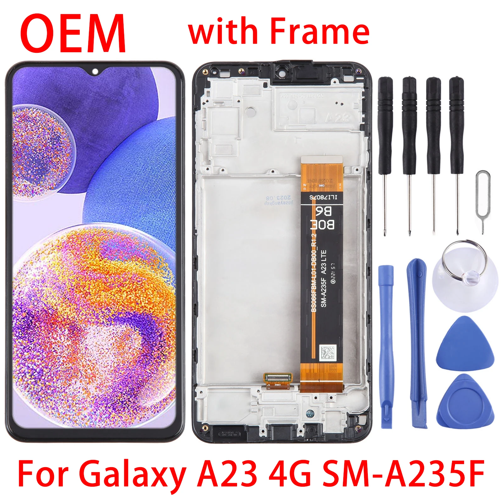 

Для Samsung Galaxy A23 4G SM-A235F OEM ЖК-экран дигитайзер полная сборка с рамкой