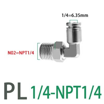 PL304 пневматический быстрый соединитель из нержавеющей стали для 1/4 5/16 3/8 1/2 дюймов трубный шланг фитинг NPT1/8 мужской фитинг компрессора