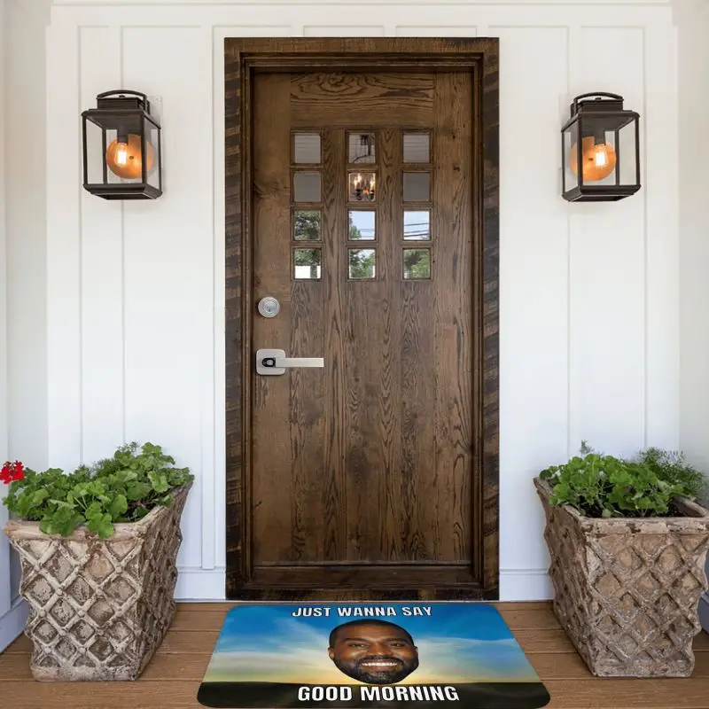 Коврик для передней двери Kanye West Meme на заказ противоскользящий впитывающий