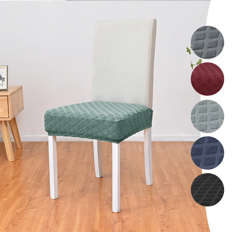 

1 Pc Chair Cover Jacquard Fabric Cushion Cover Elastic Detachable Furniture Protector Antifouling Seat Cushion Home Decoration