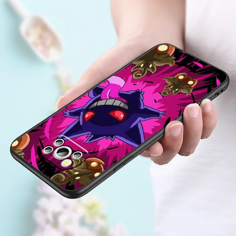 P-Pokemons G-Gengguis мультфильм для Xiaomi Mi Poco F5 F4 F3 X6 X5 X4 X3 M6 M5 M5S M4 M3 C65 Pro GT NFC черный чехол