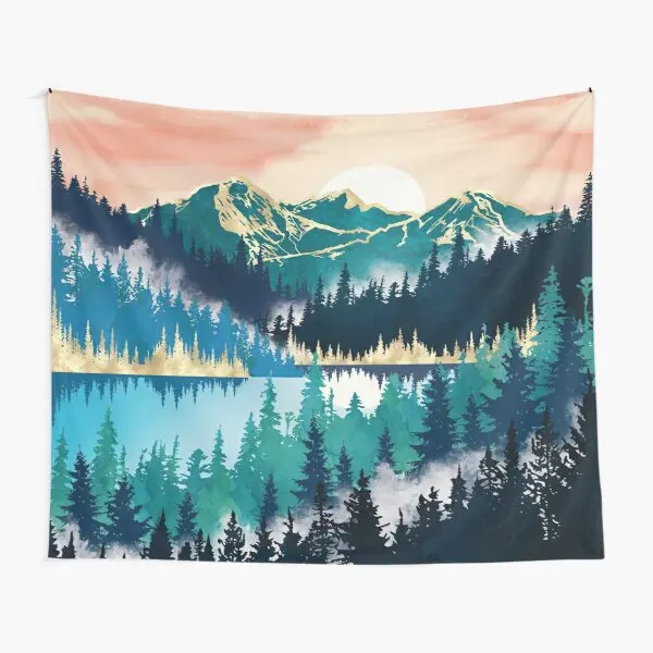 

Lake Mist Tapestry Hanging Colored Wall Bedroom Bedspread Art Yoga Towel Beautiful Decor Blanket Home Decoration Room Travel