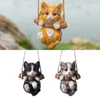kid toy resin animal sculpture hanging decor garden ornaments cat figurine kitten simulation model cat statue