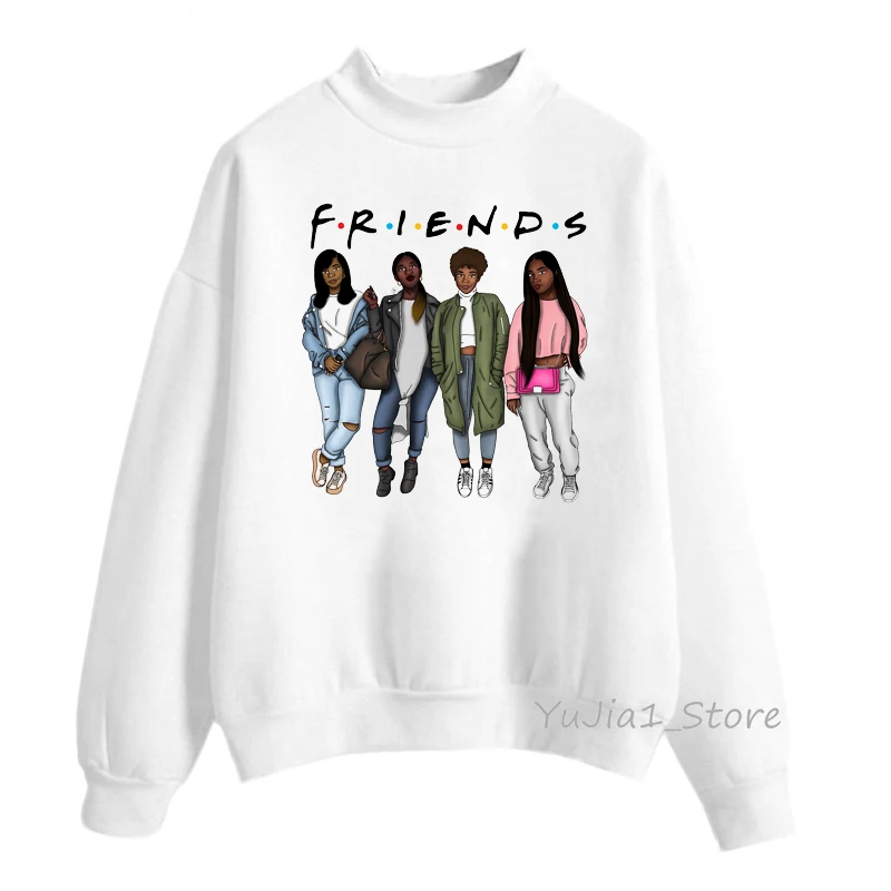 

2023 kawaii Melanin print best friends sweatshirt women balck girls BFF friends tv show Letters hoodies 90s hipster streetwear