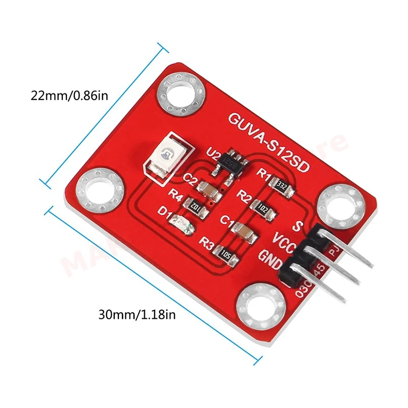 4 шт. УФ-датчик 240-370 нм GUVA-S12SD/CJMCU-GUVA-S12SD контактный разъем интерфейс солнечный