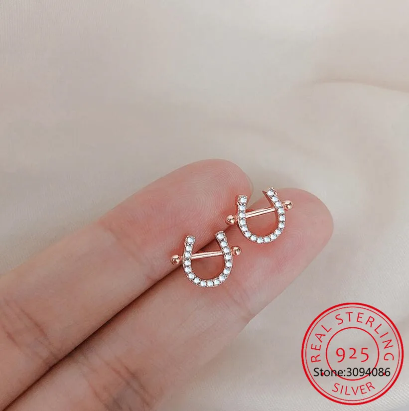 

Модные серьги-штампы INS 925 для женщин креативные простые U-образные французские Позолоченные элегантные ювелирные изделия для вечеринки в п...