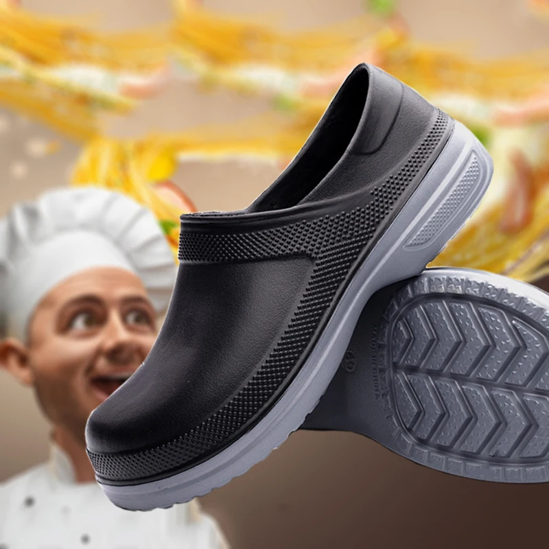 

Men Chef Shoes Women Non-slip Waterproof Oil-proof Kitchen Shoes Work Cook Shoes for Chef Master Restaurant Sandal Plus Size 49