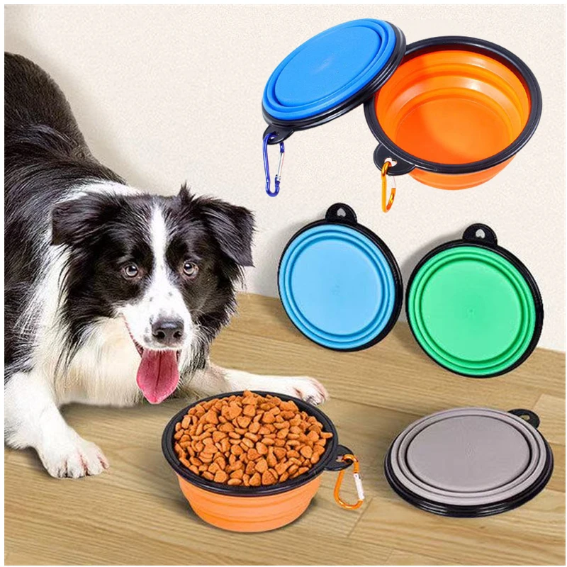 

Dog Bowl Cat Bowl Collapsible Cat Drinking Bowl Pet Products Portable Outdoor Silicone Material 1L
