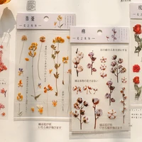 1 piece flower daisy stickers label cute adhesive decorative stickers rose sakura stickers diy diary album scrapbooking material