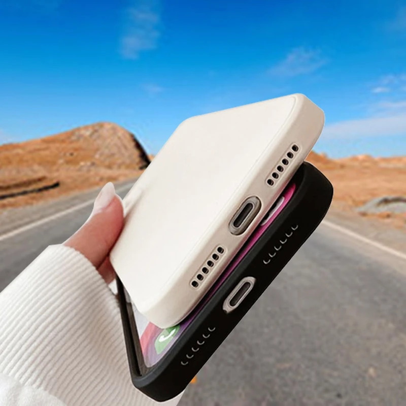 

100WD Square Liquid Silicone Phone Case For iPhone 11 12 13 Pro Max Case Mini XS X XR 7 8 Plus SE2020 Full Lens Protection Cover