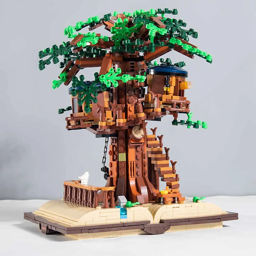 

MOC New Building Blocks Jungle Tree House Building Model Forest Scene Book Building Blocks Toys Christmas Gift For Children