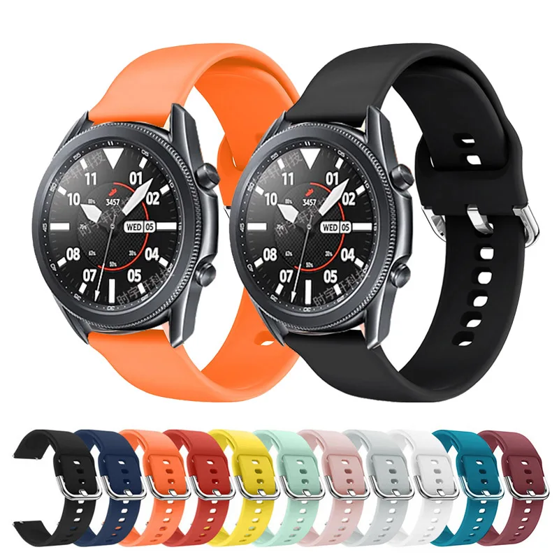 Для Samsung Galaxy Watch 3 41 мм 45 силиконовый ремешок 20 22 для 42 46 мм/Active 2/Gear S3 S2/Sport браслет