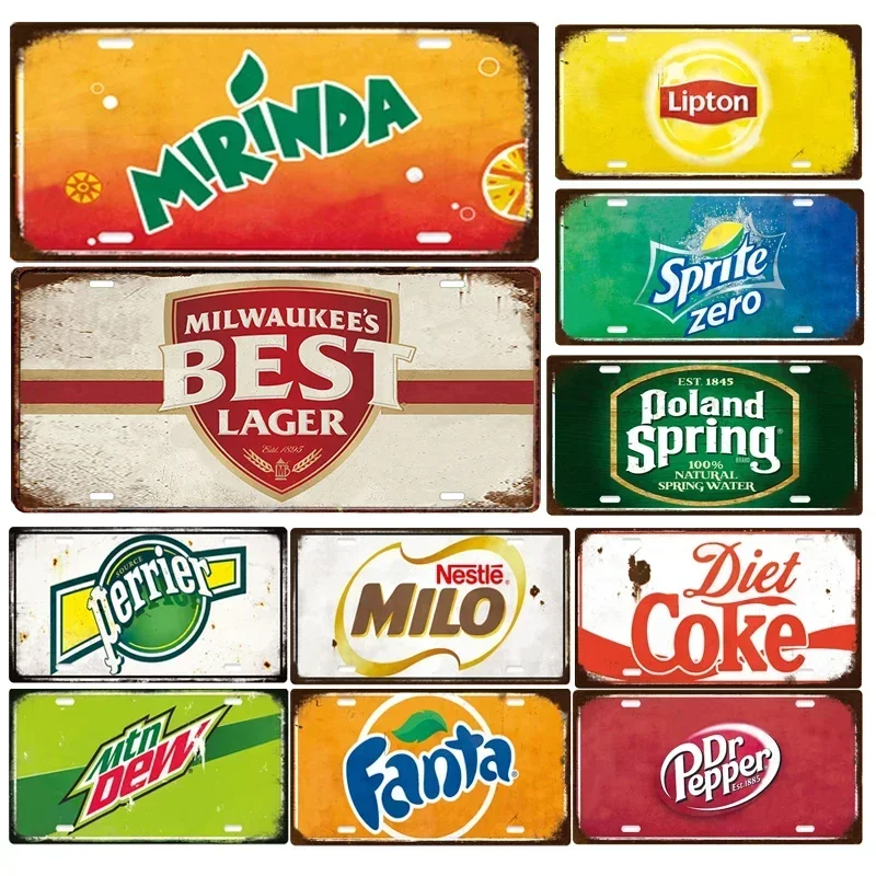 Металлическая Табличка В Стиле Ретро Соуса Для Пива Колы Номерной Знак 15x30 См