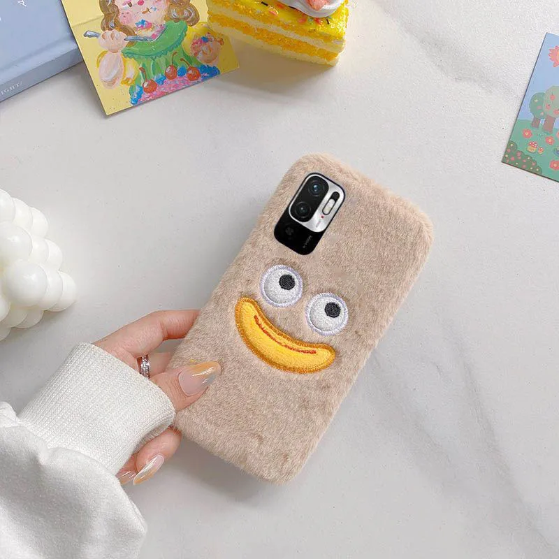 

Cute Funny Hairy Phone Case For Xiaomi Redmi Note 11 Pro 11S 10C 9T 10 Mi X4 M4 11T 11 Lite 12 11I Soft Plush Phone Covers Coque