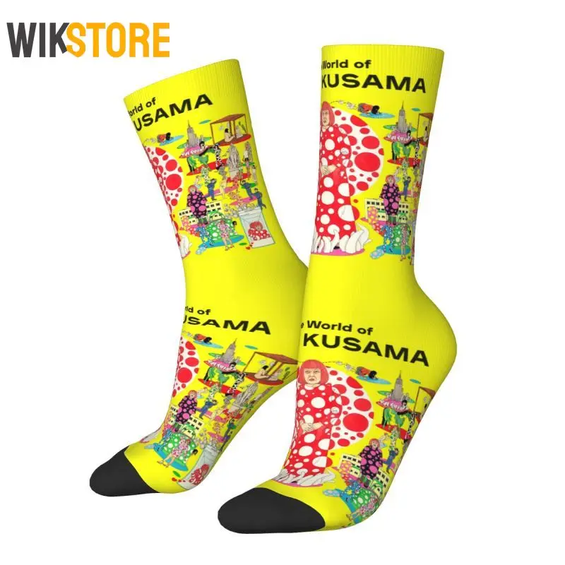 Кавайные мужские женские носки с надписью World Of Yayoi Kusama Dress японская художница