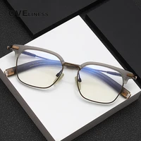 fashion square pure titanium glasses frame for men women optical male eyeglasses frames prescription myopia eye glasses eyewear