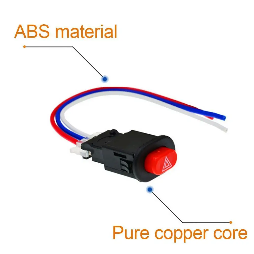 

Motorcycle Hazard Light Switch Double Warning Flasher Emergency Signal Wires for motorcycle E-scooter E-motor