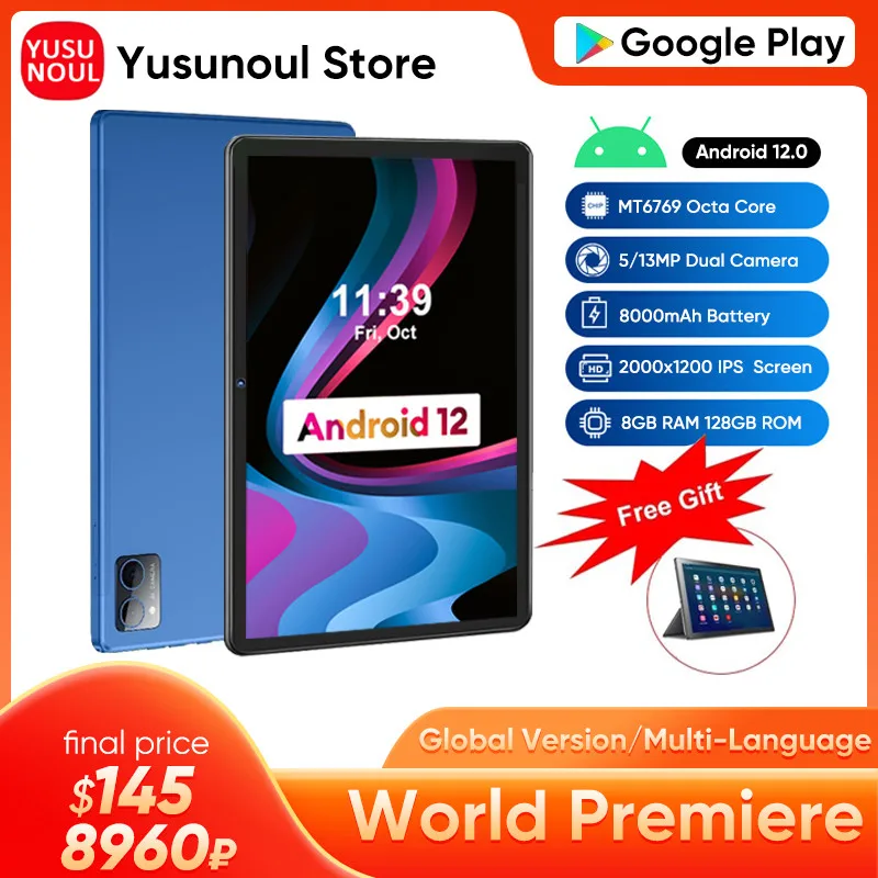[World Premiere] 2023 New Orginal YUSUNOUL G85 FHD Tablet Android 12.0 2000x1200 IPS 8GB RAM 128GB ROM 4G Phone Call Tablets PC