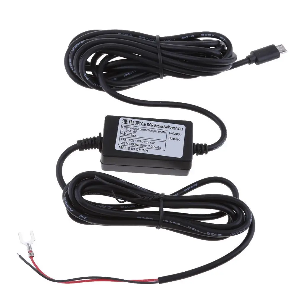 

Hard Wire Auto Charger Micro USB 3.5m DC 12V-5V Power Inverter Converter