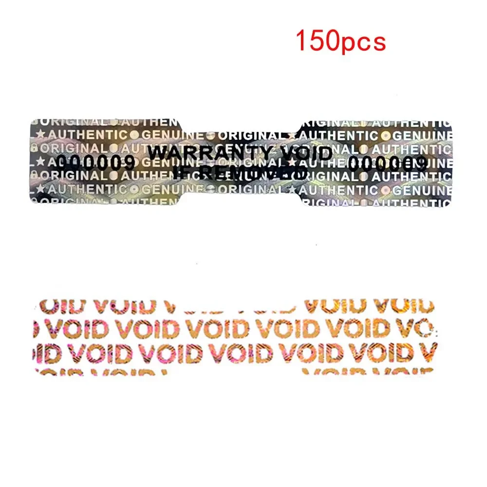 Голографические наклейки 50x10 мм, серебристые, 150/300 шт