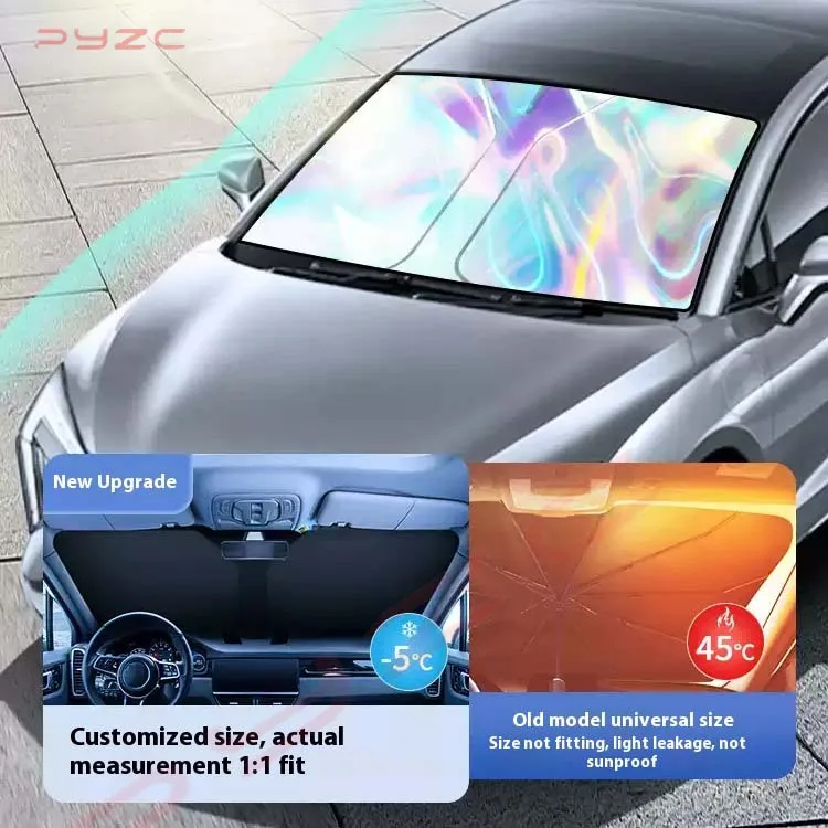 Фото Солнцезащитный экран на лобовое стекло для Renault 5 E-Tech 2024-2026: теплоизоляция, защита от солнца, летние автоаксессуары №3