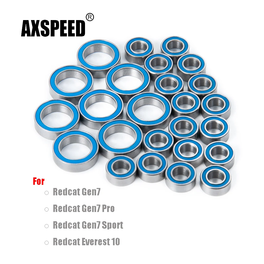 

AXSPEED 25Pcs Wheel Hub Sealed Bearing Kit for Redcat Gen7 Pro Sport Everest 10 1/10 RC Crawler Car Model Upgrade Parts