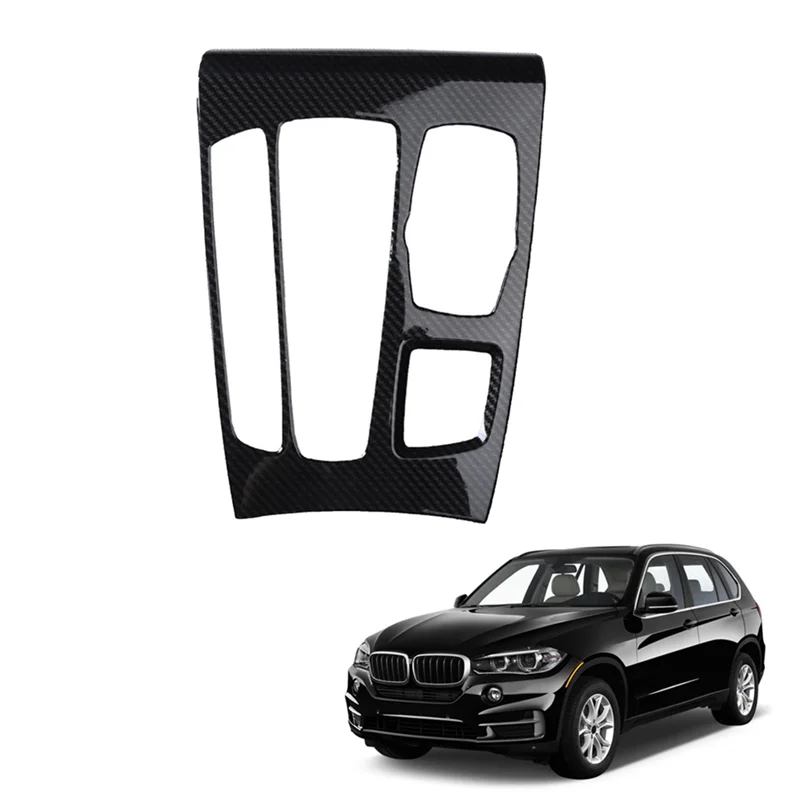 

Car Carbon Fiber Central Gear Shift Panel Control Panel Decal Cover Trim Sticker for-BMW X5 X6 F15 F16 2014-2019 LHD
