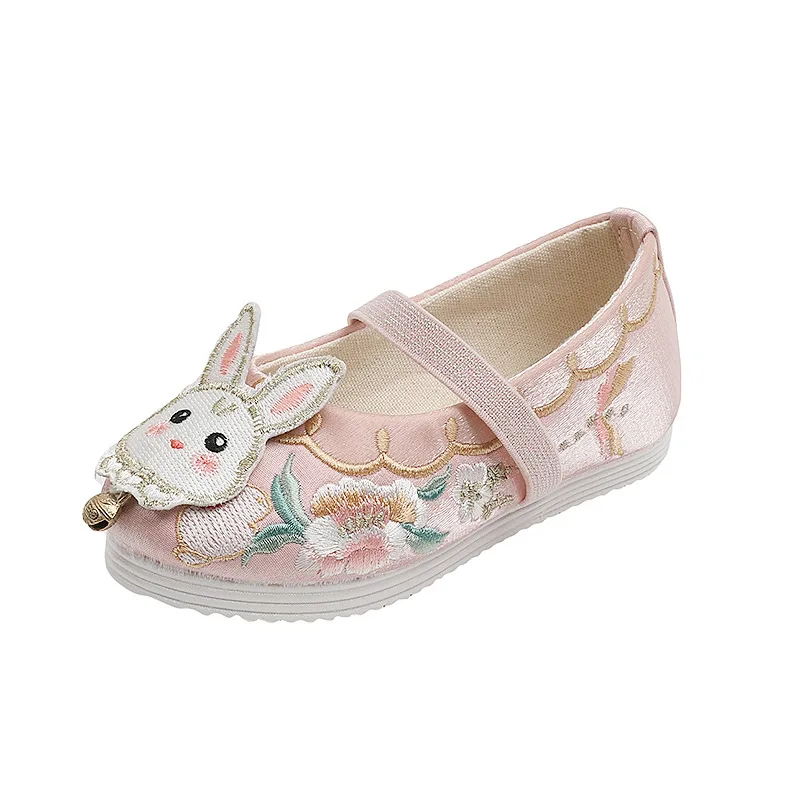 

Children's embroidered shoes rabbit embroidery girls' hanfu shoes girl's cloth shoes dance featured shoes single shoes