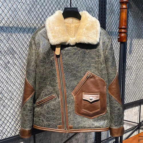 

Thicken Real Sheepskin Fur Men's Clothing Winter Natural Fur Coat Men Genuine Leather Jacket Cold Proof Jaqueta Masculina