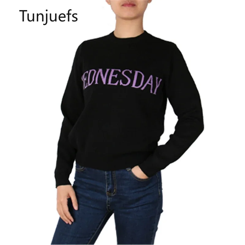 Женский свитер с надписью Черная пятница Y2k осенне-зимние пуловеры Свободный