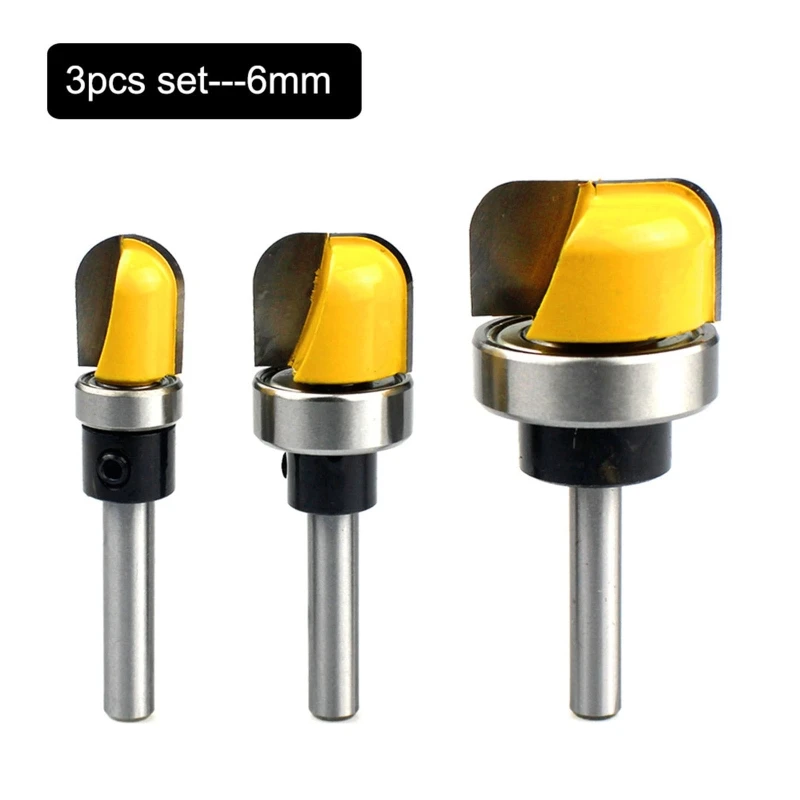 

Durable Round Nose Milling Cutter with Bearing Bowl Tray Router Bit Carving Cutting Tool Woodworking Tools for Grooving