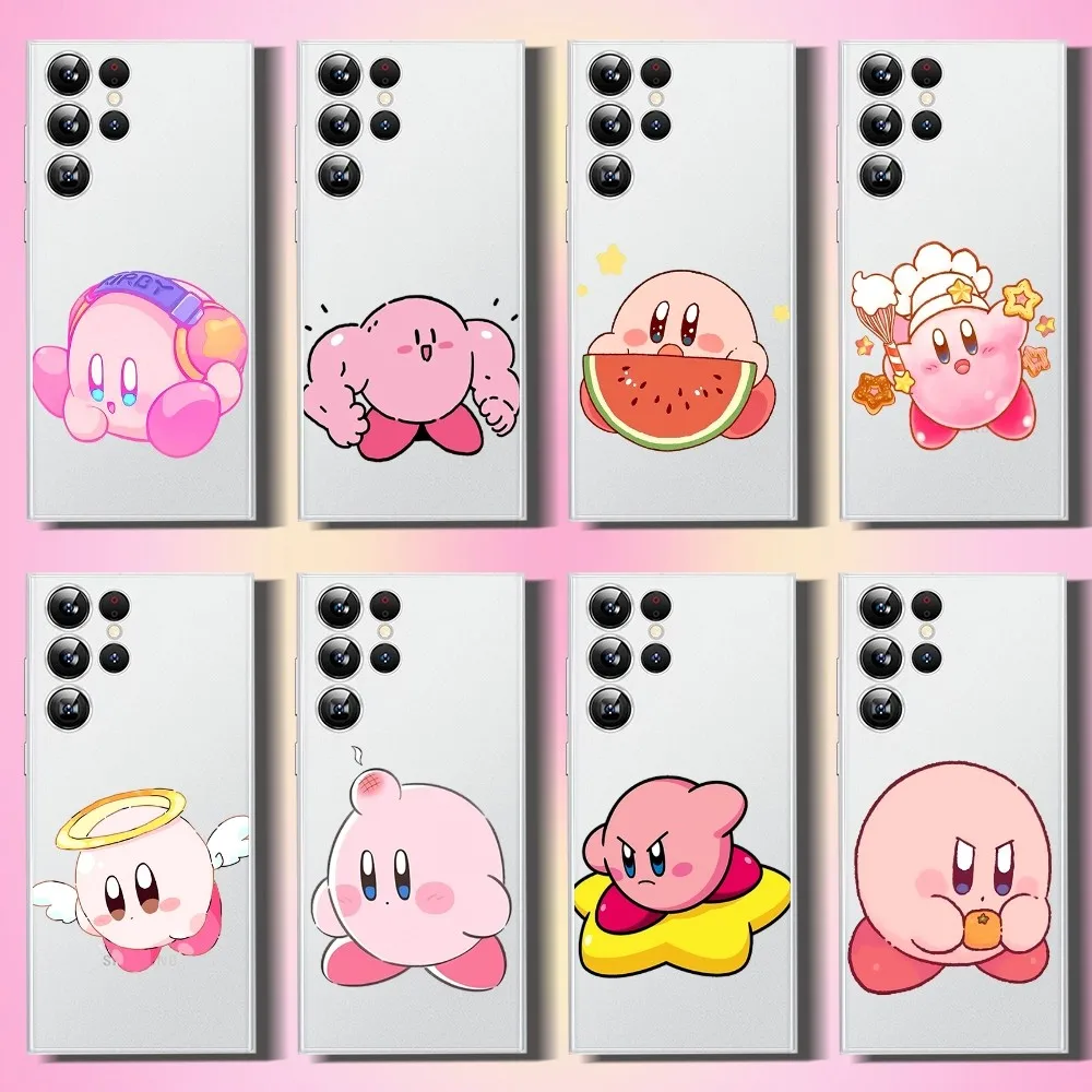 Милый чехол K-kirby для телефона Samsung Galaxy A52 A12 A51 S21 Edge S22ULTRA S23 S20LITE Plus ультрапрозрачный