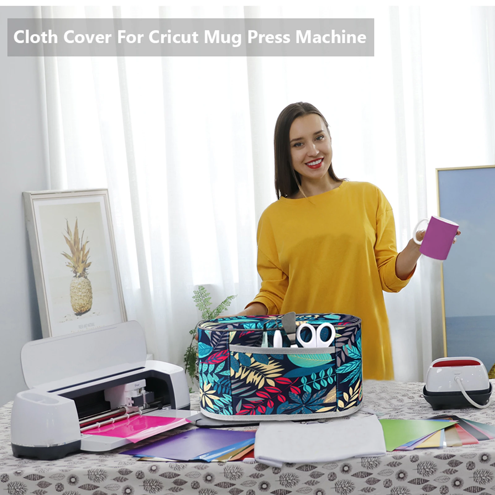 

Прочный чехол для кружки, чехол для переноски, совместим с машинкой для кружки, пылезащитный чехол с передним карманом, портативный, легкий, ...