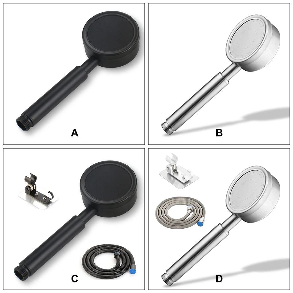 

Stainless Steel Handheld Shower Head High Pressure Sprayer Sprinkler Showerhead Accessories Black Shower Head