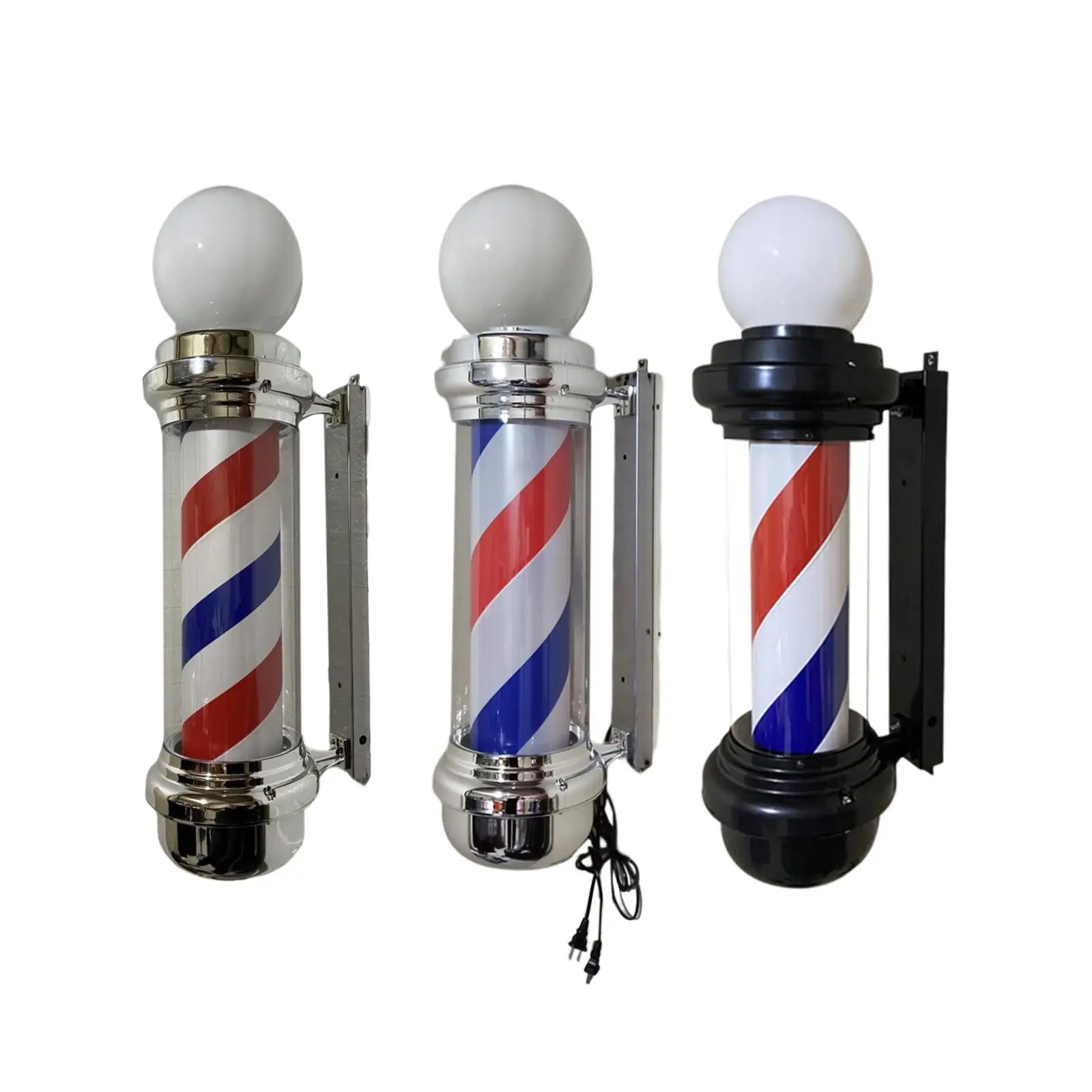 

Barber Shop Swivel LED Light Barber Poles Outdoor, Barber Pole Rotating