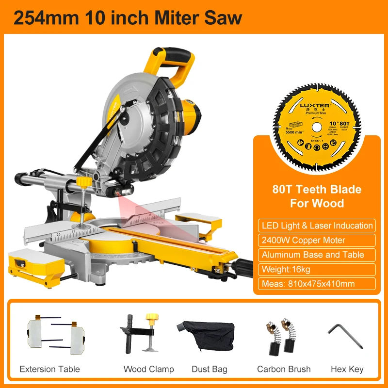 

Пила торцовочная настольная, LUXTER 2400W, пила торцовочная с протяжкой