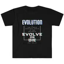 EVOLVE OR DIE Ray Dalio 견적 동기, 감동적인 블랙 소프트 스타일 티셔츠
