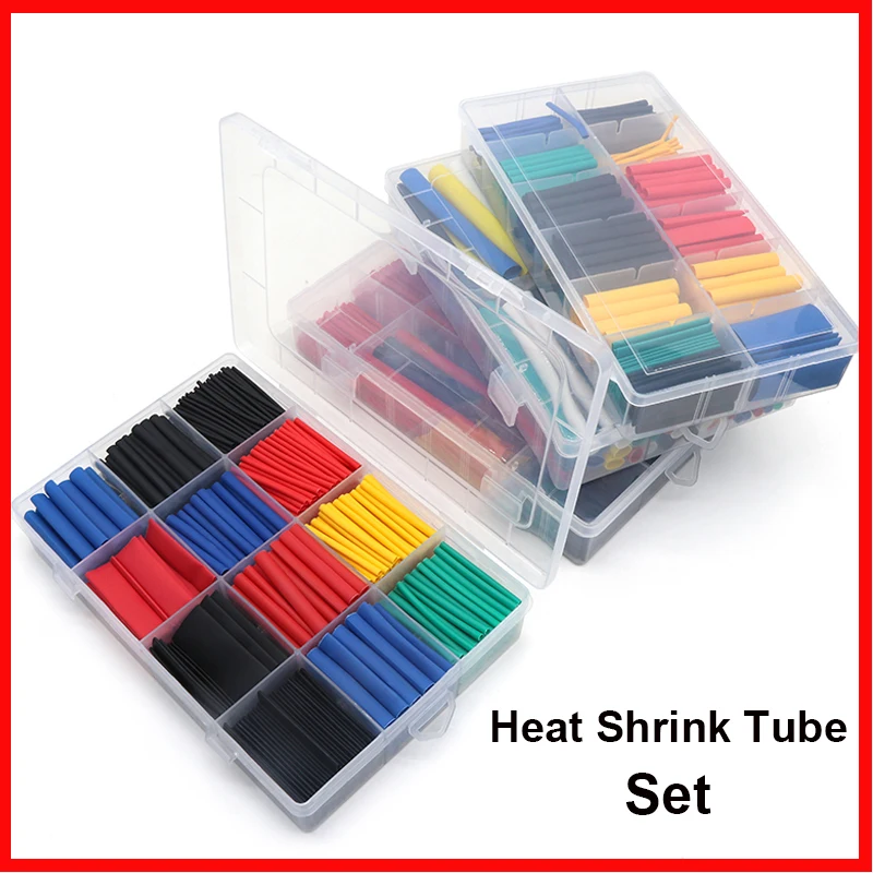 

127-580pcs Heat Shrink Tube Thermoresistant Heat-shrink Tubing Wrapping Kit Electrical Connection Wire Cable Insulation Sleeving